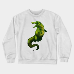 Cute Chunky Crocodile Alligator Swimming Cartoon Illustration Crewneck Sweatshirt